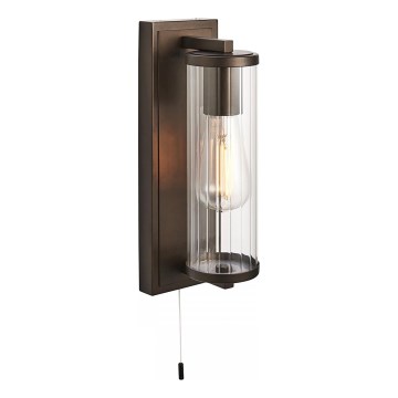 Endon 94077 - Zidna svjetiljka za kupaonicu TAYLOR 1xE27/10W/230V IP44 smeđa