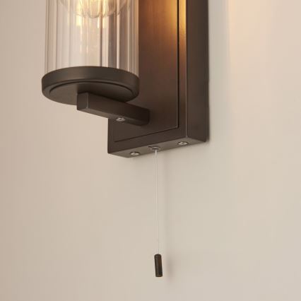 Endon 94077 - Zidna svjetiljka za kupaonicu TAYLOR 1xE27/10W/230V IP44 smeđa