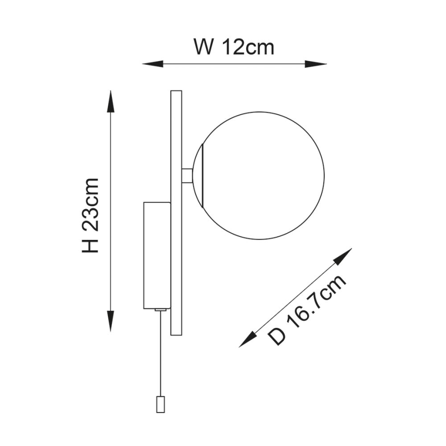 Endon 94081 - Kupaonsko zidno svjetlo SPA 1xG9/3W/230V IP44 crno