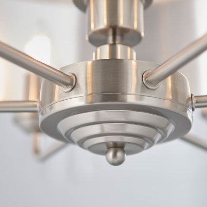 Endon 94357 - Luster na lancu HIGHCLERE 6xE14/40W/230V Ø 55 cm bež/matni krom