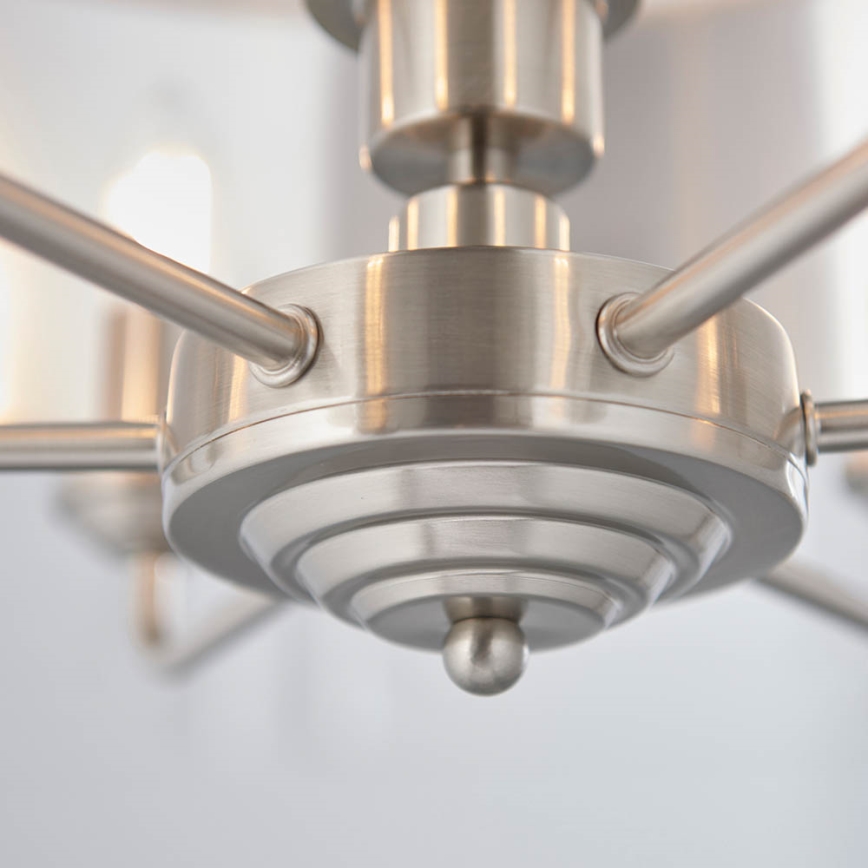 Endon 94357 - Luster na lancu HIGHCLERE 6xE14/40W/230V Ø 55 cm bež/matni krom