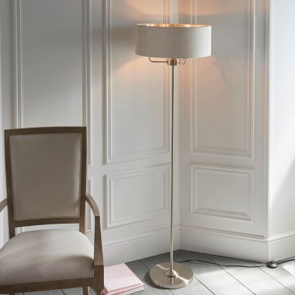 Endon 94359 - Podna lampa HIGHCLERE 3xE14/40W/230V bež/sjajni krom pr. 47 cm