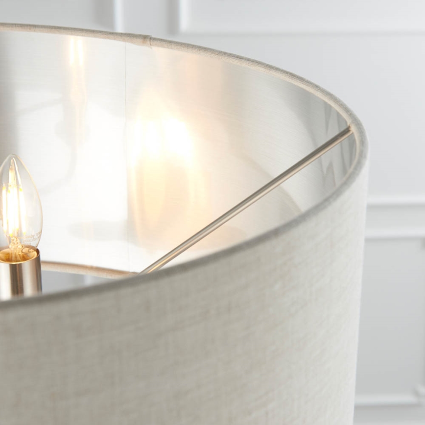 Endon 94359 - Podna lampa HIGHCLERE 3xE14/40W/230V bež/sjajni krom pr. 47 cm