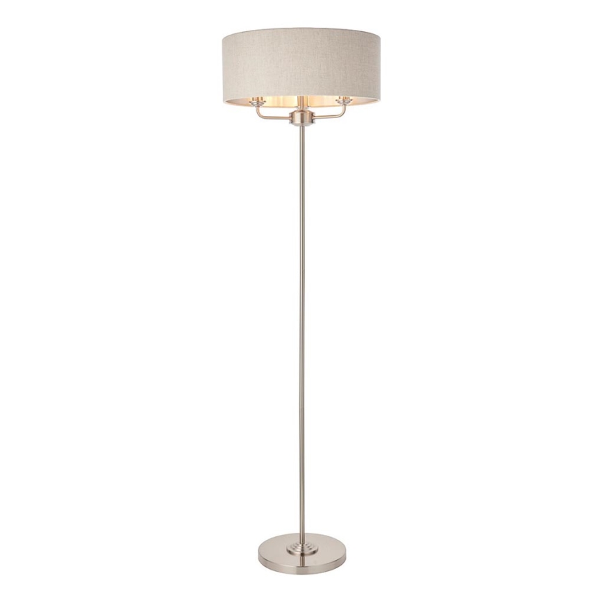 Endon 94359 - Podna lampa HIGHCLERE 3xE14/40W/230V bež/sjajni krom pr. 47 cm