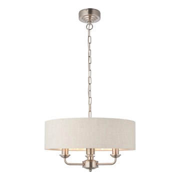 Endon 94361 - Luster na lancu HIGHCLERE 3xE14/40W/230V bež/mat krom