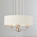 Endon 94361 - Luster na lancu HIGHCLERE 3xE14/40W/230V bež/mat krom pr. 45 cm
