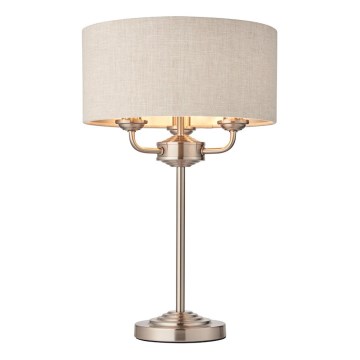 Endon 94369 - Stolna lampa HIGHCLERE 3xE14/18W/230V bež/mat krom
