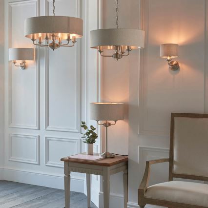 Endon 94369 - Stolna lampa HIGHCLERE 3xE14/18W/230V bež/mat krom