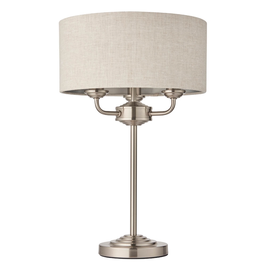 Endon 94369 - Stolna lampa HIGHCLERE 3xE14/18W/230V bež/mat krom