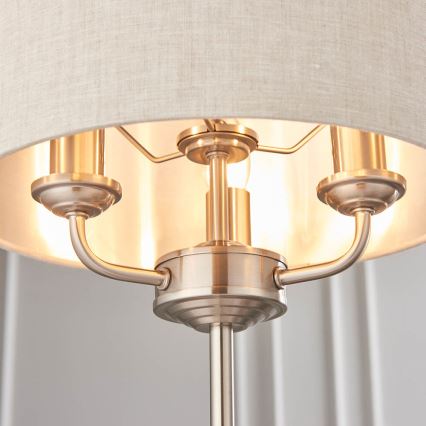 Endon 94369 - Stolna lampa HIGHCLERE 3xE14/18W/230V bež/mat krom