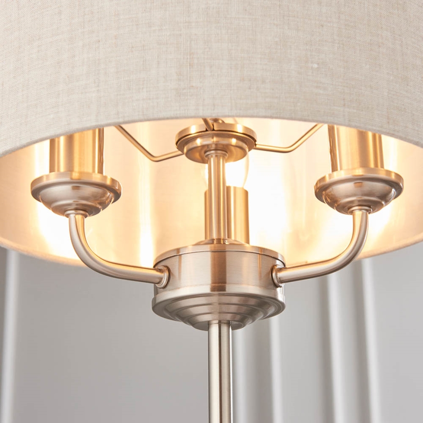 Endon 94369 - Stolna lampa HIGHCLERE 3xE14/18W/230V bež/mat krom