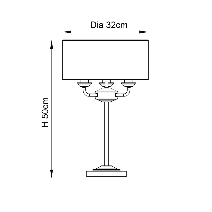 Endon 94369 - Stolna lampa HIGHCLERE 3xE14/18W/230V bež/mat krom