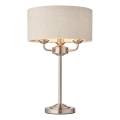 Endon 94369 - Stolna lampa HIGHCLERE 3xE14/18W/230V bež/mat krom pr. 32 cm