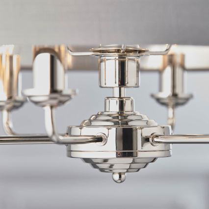 Endon 94373 - Luster na lancu HIGHCLERE 6xE14/40W/230V siva/sjajni krom