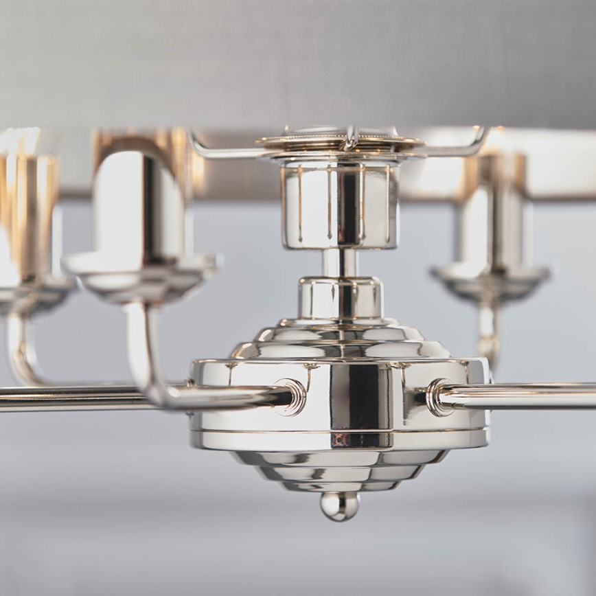 Endon 94373 - Luster na lancu HIGHCLERE 6xE14/40W/230V siva/sjajni krom