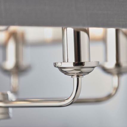 Endon 94373 - Luster na lancu HIGHCLERE 6xE14/40W/230V siva/sjajni krom