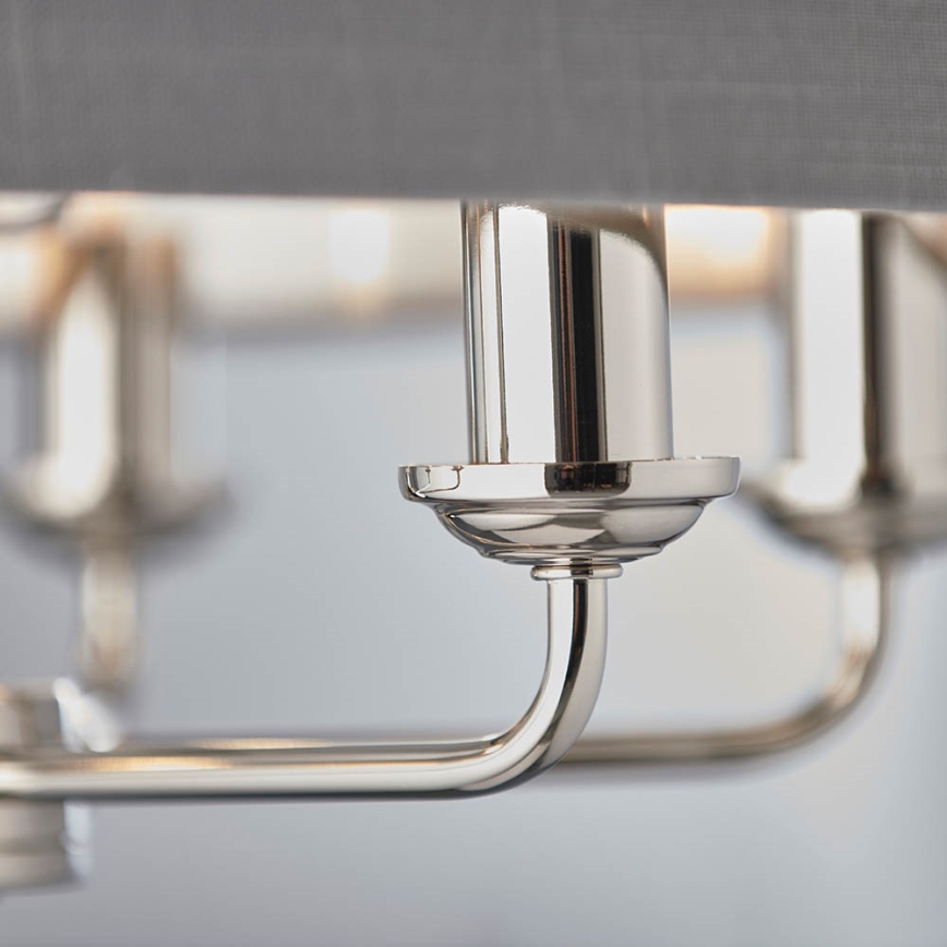 Endon 94373 - Luster na lancu HIGHCLERE 6xE14/40W/230V siva/sjajni krom