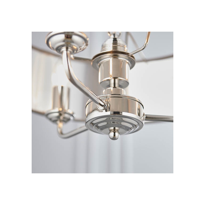 Endon 94377 - Luster na lancu HIGHCLERE 3xE14/40W/230V siva/sjajni krom