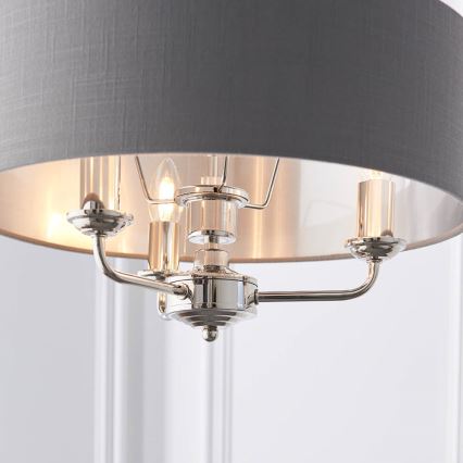 Endon 94377 - Luster na lancu HIGHCLERE 3xE14/40W/230V siva/sjajni krom