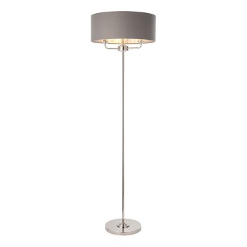Endon 94378 - Podna lampa HIGHCLERE 1xE14/40W/230V siva/sjajni krom