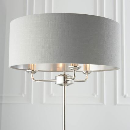 Endon 94378 - Podna lampa HIGHCLERE 1xE14/40W/230V siva/sjajni krom