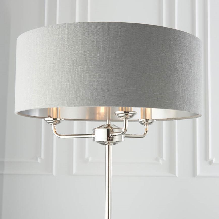Endon 94378 - Podna lampa HIGHCLERE 1xE14/40W/230V siva/sjajni krom