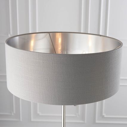 Endon 94378 - Podna lampa HIGHCLERE 1xE14/40W/230V siva/sjajni krom
