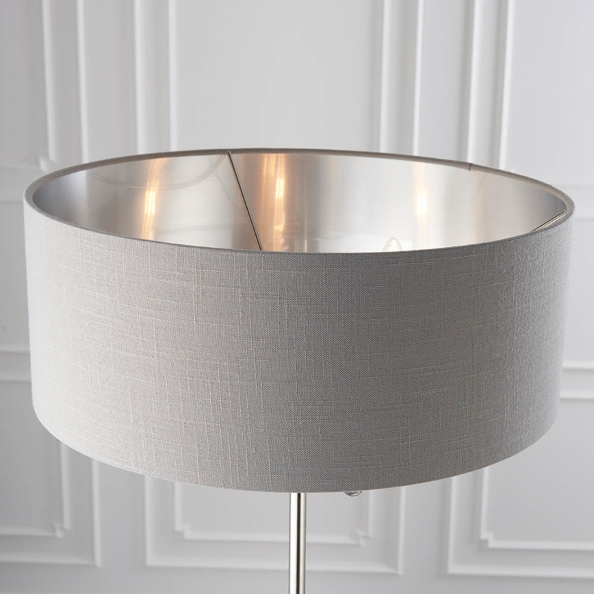 Endon 94378 - Podna lampa HIGHCLERE 1xE14/40W/230V siva/sjajni krom