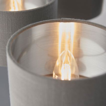 Endon 94381 - Luster na lancu HIGHCLERE 6xE14/28W/230V siva/sjajni krom