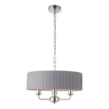 Endon 94394 - Luster na lancu HIGHCLERE 3xE14/40W/230V tamno siva/sjajni krom