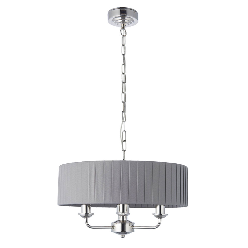 Endon 94394 - Luster na lancu HIGHCLERE 3xE14/40W/230V tamno siva/sjajni krom