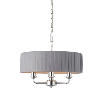 Endon 94394 - Luster na lancu HIGHCLERE 3xE14/40W/230V tamno siva/sjajni krom