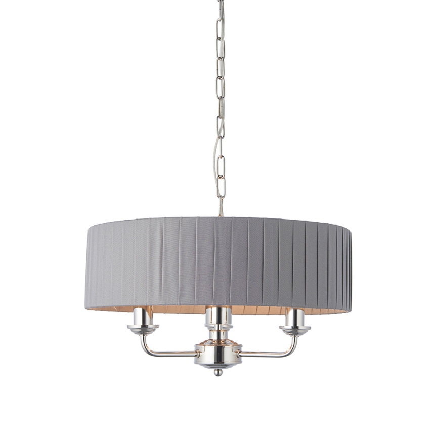 Endon 94394 - Luster na lancu HIGHCLERE 3xE14/40W/230V tamno siva/sjajni krom