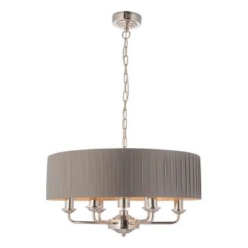 Endon 94397 - Luster na lancu HIGHCLERE 6xE14/40W/230V siva/sjajni krom