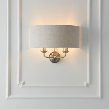 Endon 94403 - Zidna svjetiljka HIGHCLERE 2xE14/40W/230V siva/mat krom