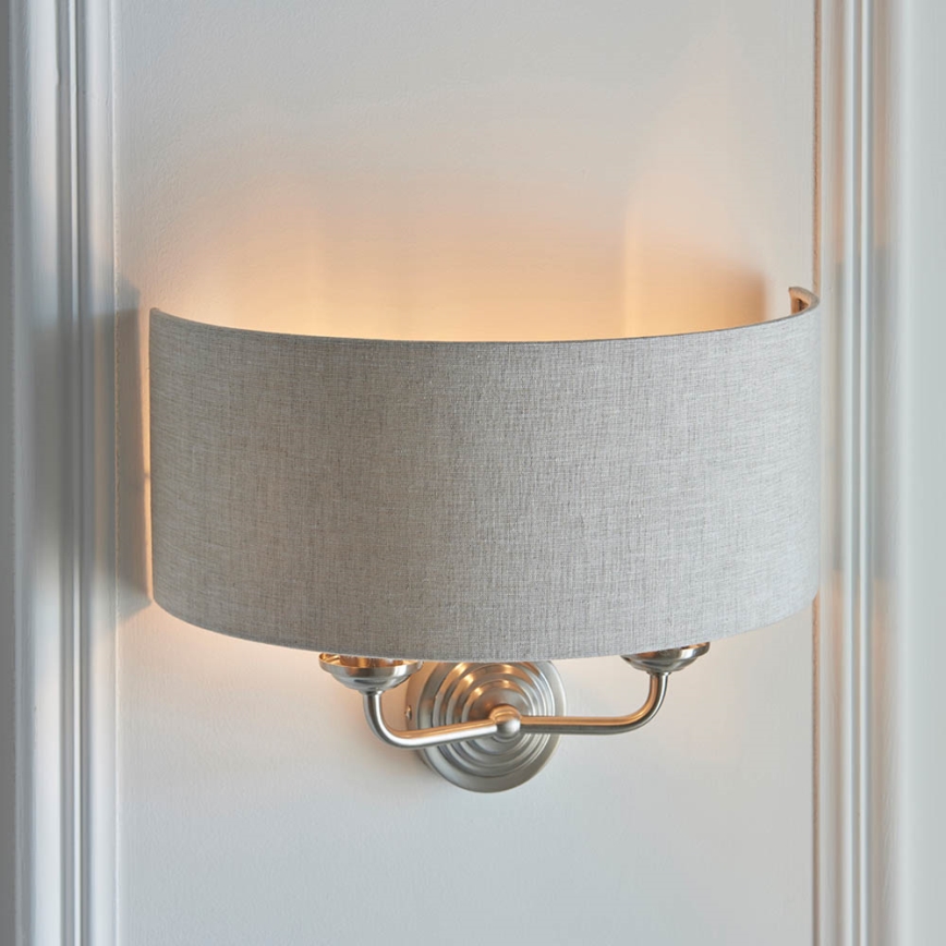 Endon 94403 - Zidna svjetiljka HIGHCLERE 2xE14/40W/230V siva/mat krom