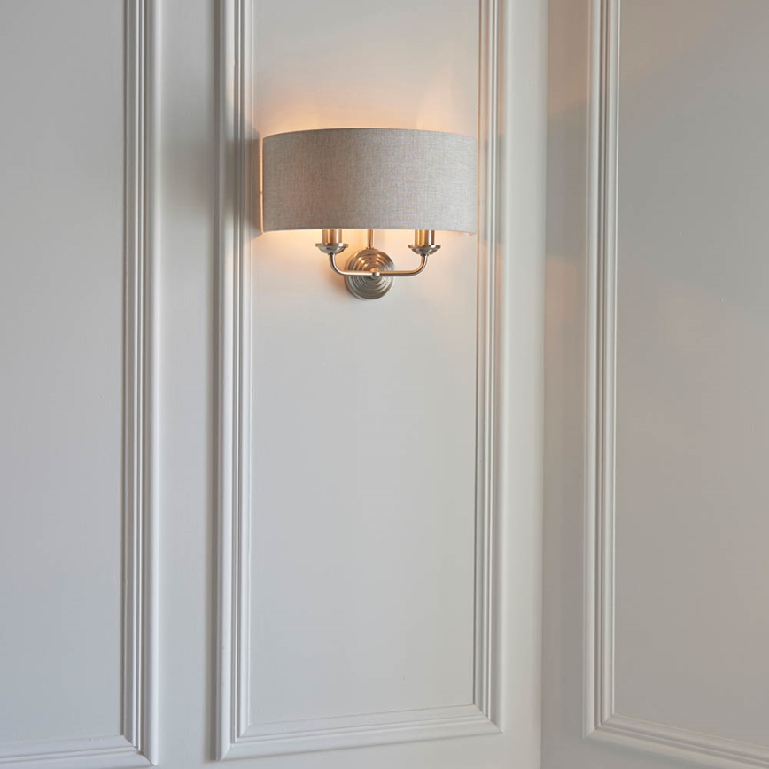 Endon 94403 - Zidna svjetiljka HIGHCLERE 2xE14/40W/230V siva/mat krom