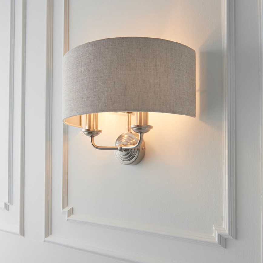 Endon 94403 - Zidna svjetiljka HIGHCLERE 2xE14/40W/230V siva/mat krom