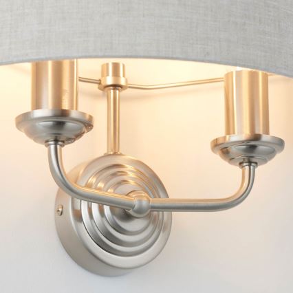 Endon 94403 - Zidna svjetiljka HIGHCLERE 2xE14/40W/230V siva/mat krom