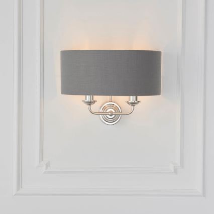 Endon 94406 - Zidna svjetiljka HIGHCLERE 2xE14/40W/230V tamno siva/sjajni krom