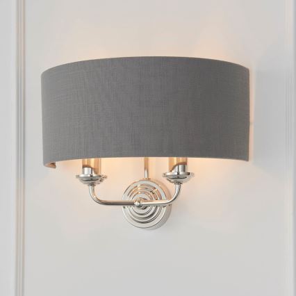 Endon 94406 - Zidna svjetiljka HIGHCLERE 2xE14/40W/230V tamno siva/sjajni krom