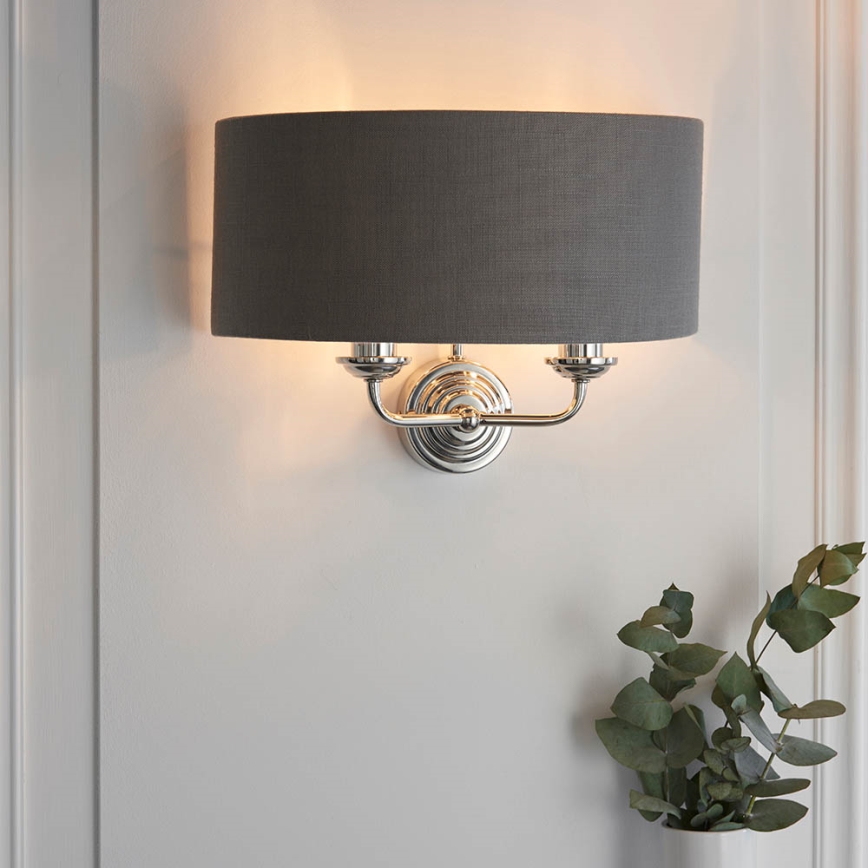 Endon 94406 - Zidna svjetiljka HIGHCLERE 2xE14/40W/230V tamno siva/sjajni krom