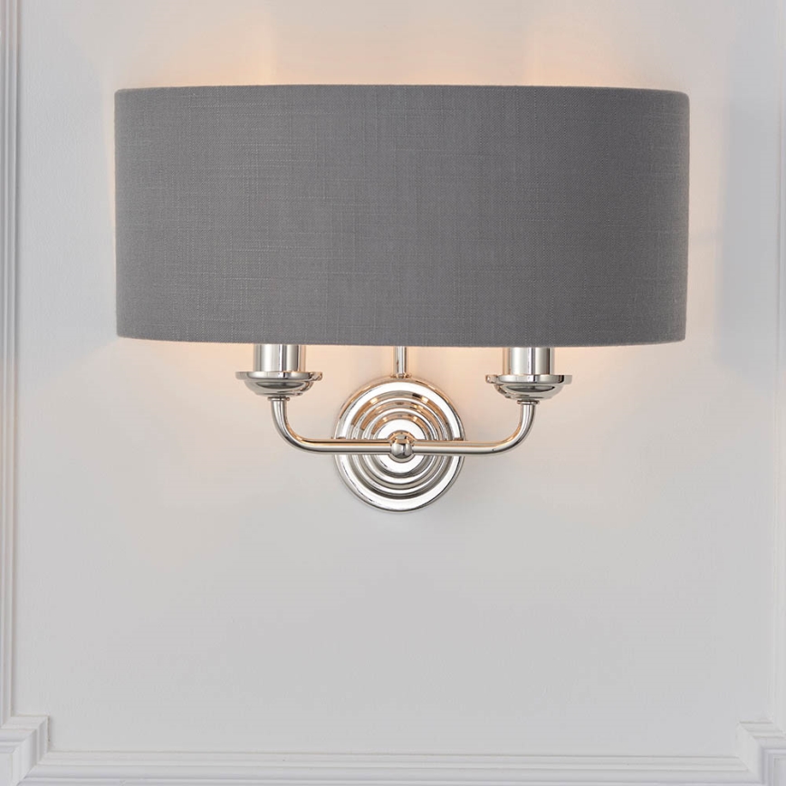 Endon 94406 - Zidna svjetiljka HIGHCLERE 2xE14/40W/230V tamno siva/sjajni krom