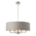 Endon 94415 - Luster na lancu HIGHCLERE 8xE14/40W/230V siva/sjajni krom pr. 70 cm