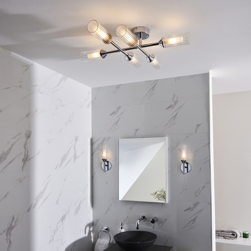 Endon 95045 - Nadgradni luster za kupaonicu NATORI 6xG9/3W/230V IP44 sjajni krom