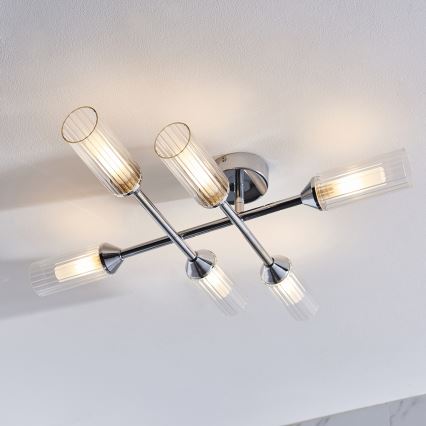 Endon 95045 - Nadgradni luster za kupaonicu NATORI 6xG9/3W/230V IP44 sjajni krom