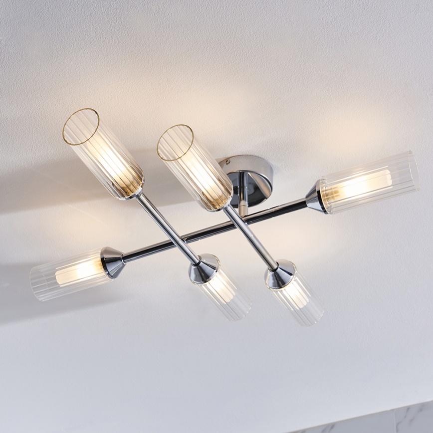 Endon 95045 - Nadgradni luster za kupaonicu NATORI 6xG9/3W/230V IP44 sjajni krom