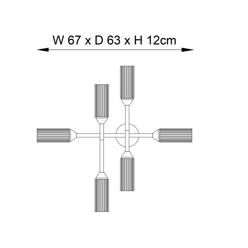 Endon 95045 - Nadgradni luster za kupaonicu NATORI 6xG9/3W/230V IP44 sjajni krom