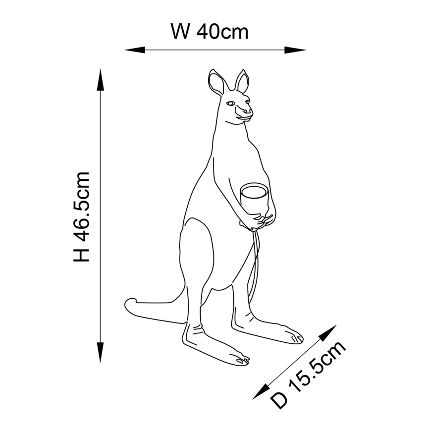 Endon 95075 - Stolna lampa KANGAROO 1xE27/10W/230V zlatna