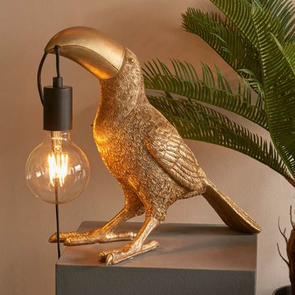 Endon 95077 - Stolna lampa TOCO TOUCAN 1xE27/10W/230V zlatna